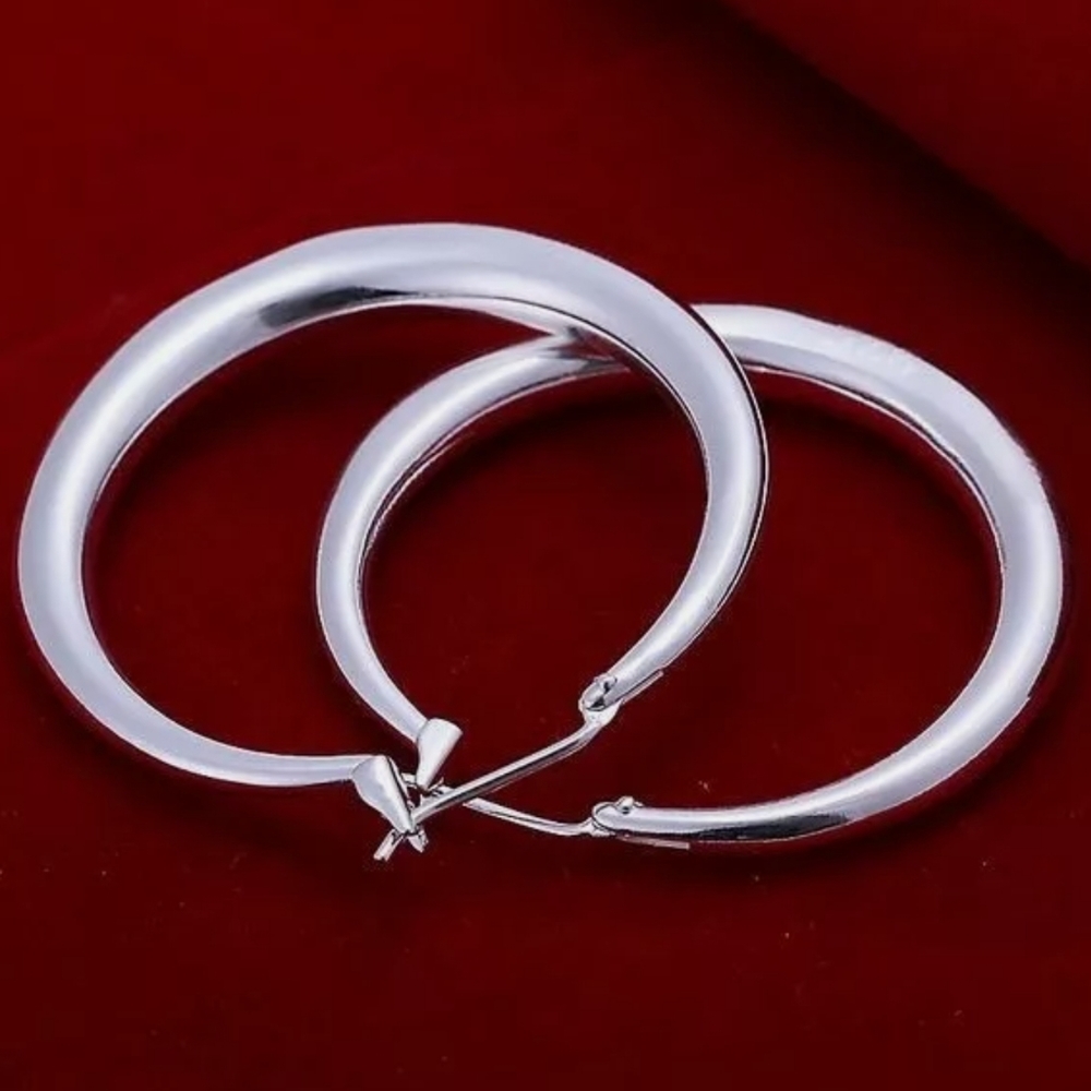 Classic 2" Silver Hoops